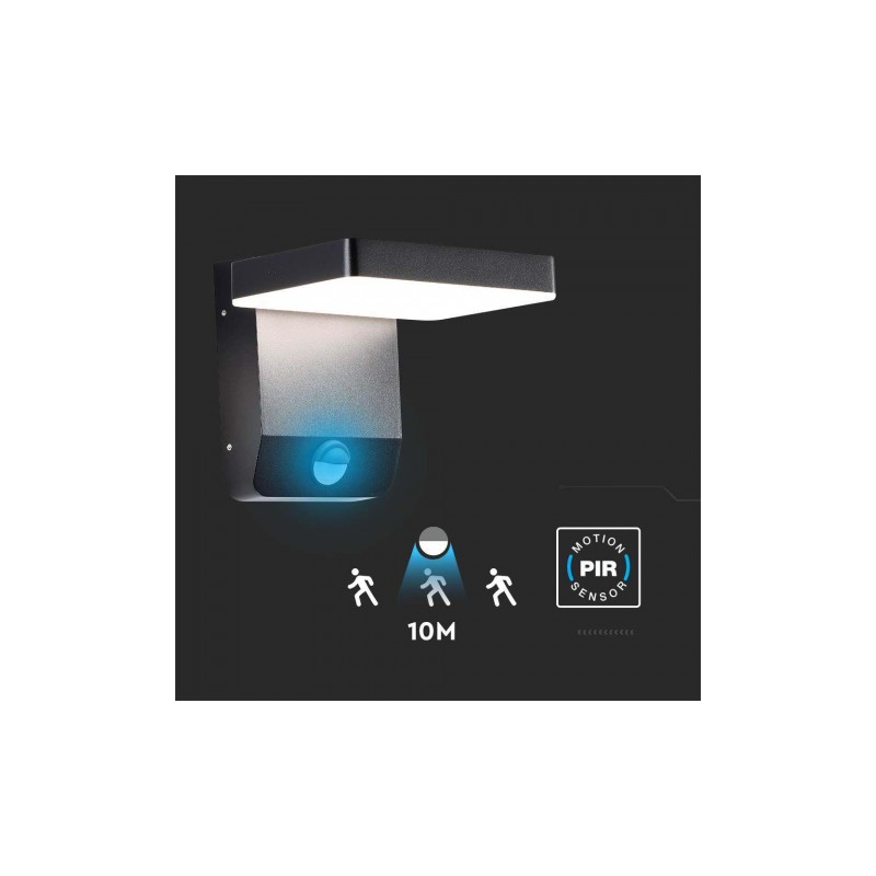 Projektor Oprawa Elewacyjna V-TAC 17W Czujnik Ruchu Czarna IP65 VT-11020S 4000K 2580lm
