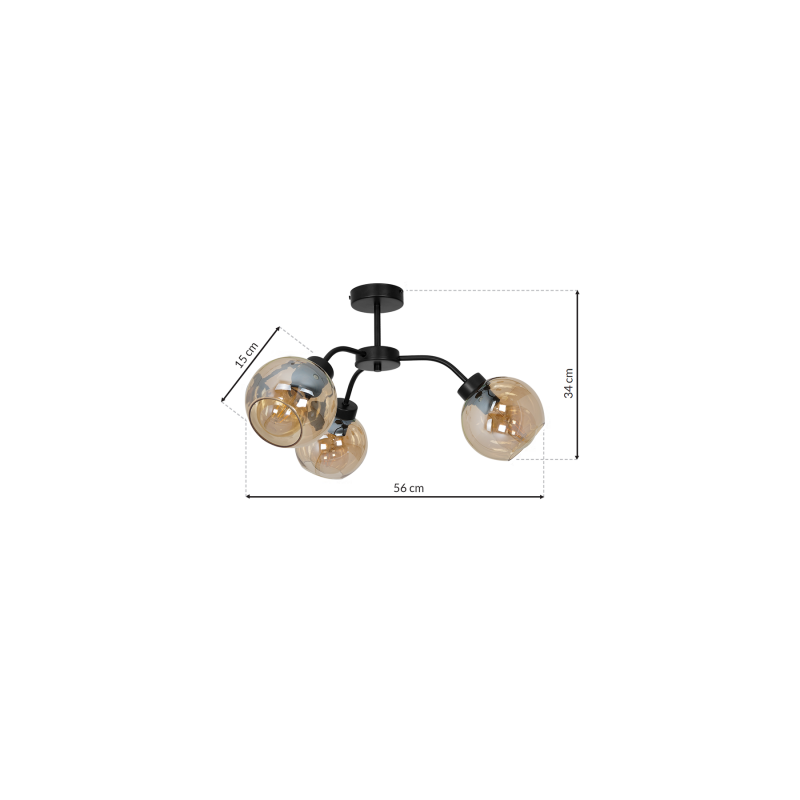 Lampa sufitowa SOFIA AMBER 3xE27