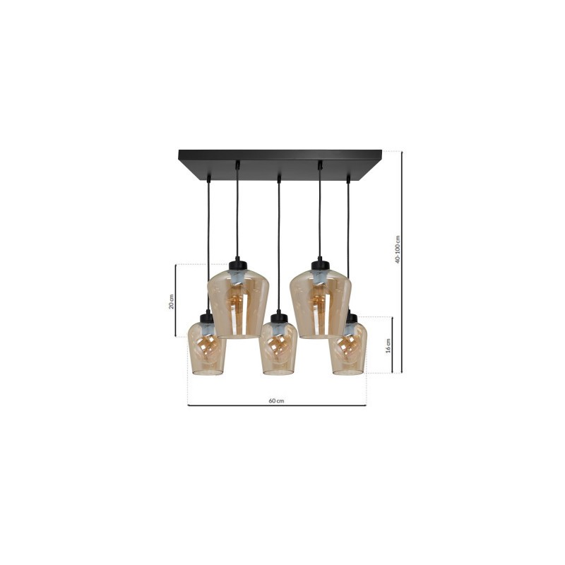 Lampa wisząca SANTIAGO AMBER 5xE27