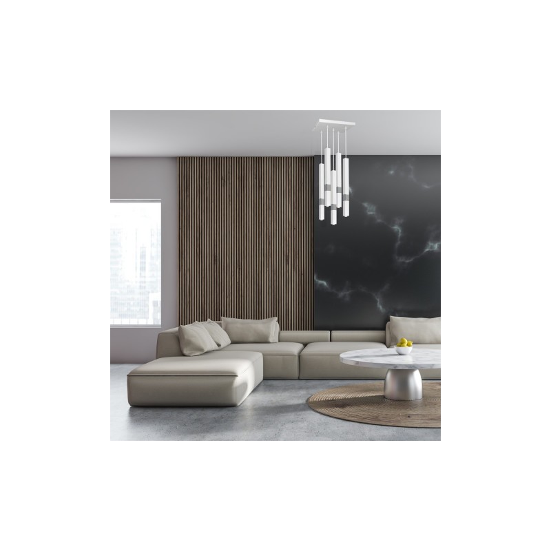 Lampa wisząca CASTRO WHITE / CHROME 5xG9