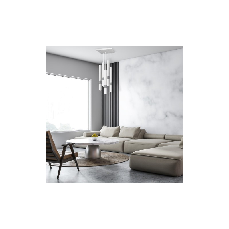 Lampa wisząca CASTRO WHITE / CHROME 5xG9
