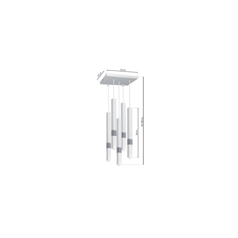 Lampa wisząca CASTRO WHITE / CHROME 5xG9