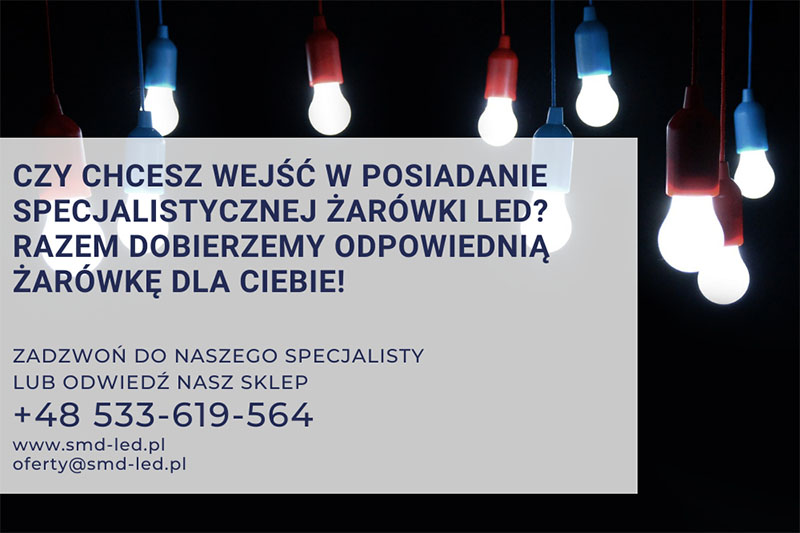 ranking specjalistycznych zarowek LED, baner reklamowy, sklep z oswietleniem smd-led.pl