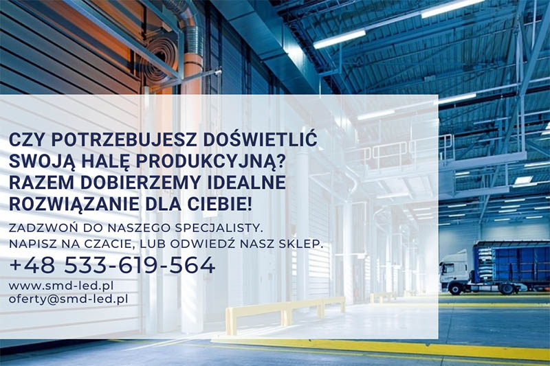 oswietlenie halo produkcyjnej, baner reklamowy, sklep z oswietleniem smd-led.pl