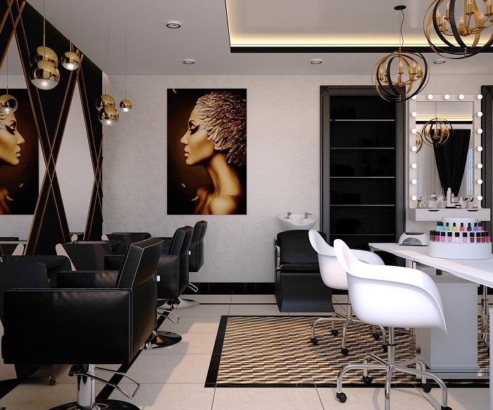 Lampa stojąca do salonu fryzjerskiego