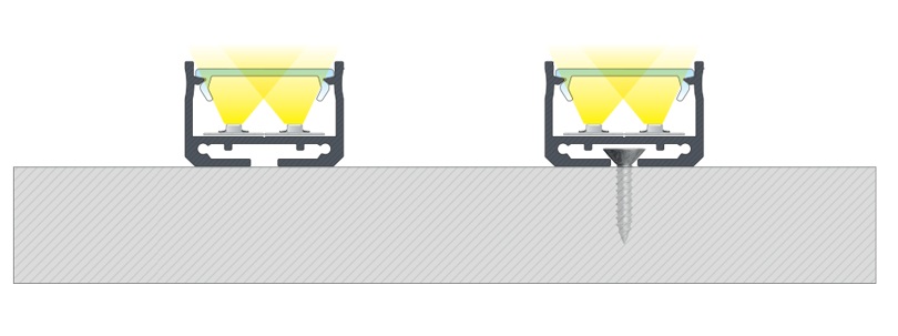 Lampa z profilu i taśmy LED