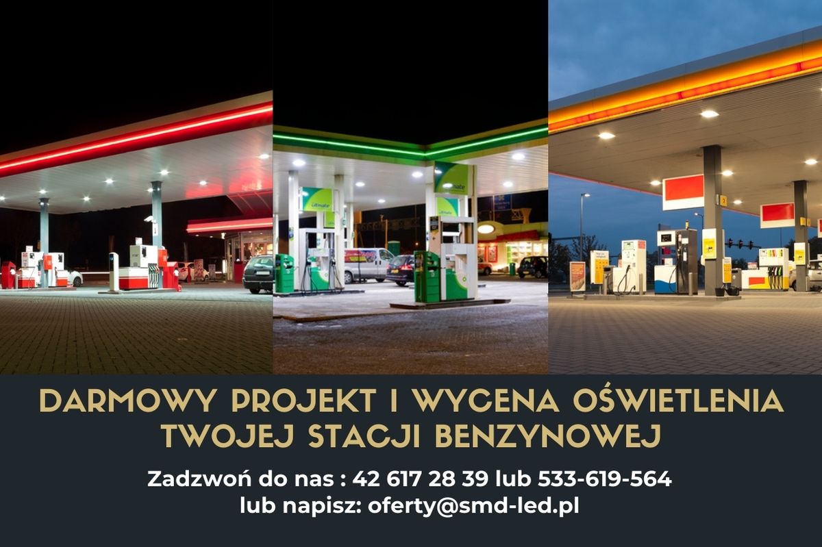 Darmowy projekt i wycena oświetlenia stacji benzynowej - Jak oświetlić stację benzynową