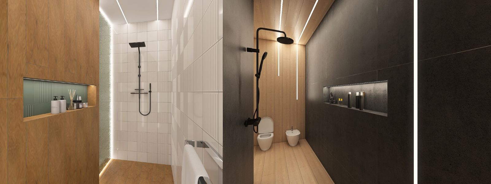 Jakie jest modne oświetlenie pod prysznicem w 2023r - łazienki inspiracje