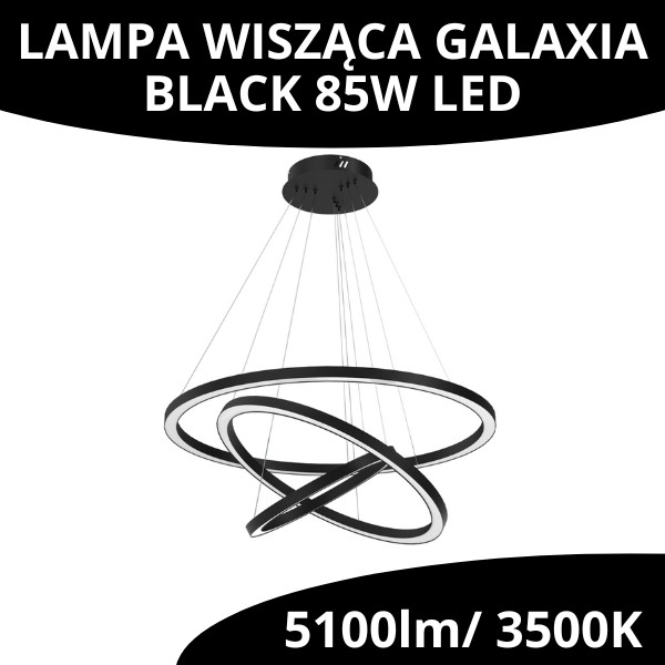LAMPA WISZĄCA GALAXIA BLACK 85W LED