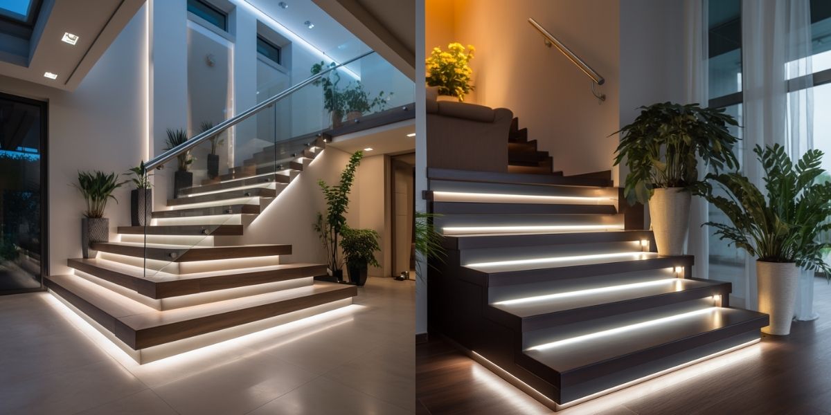 Taśma LED na schodach - oświetlenie stopni schodowych