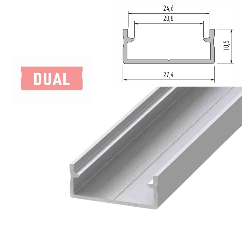 Profil LED nawierzchniowy DUAL