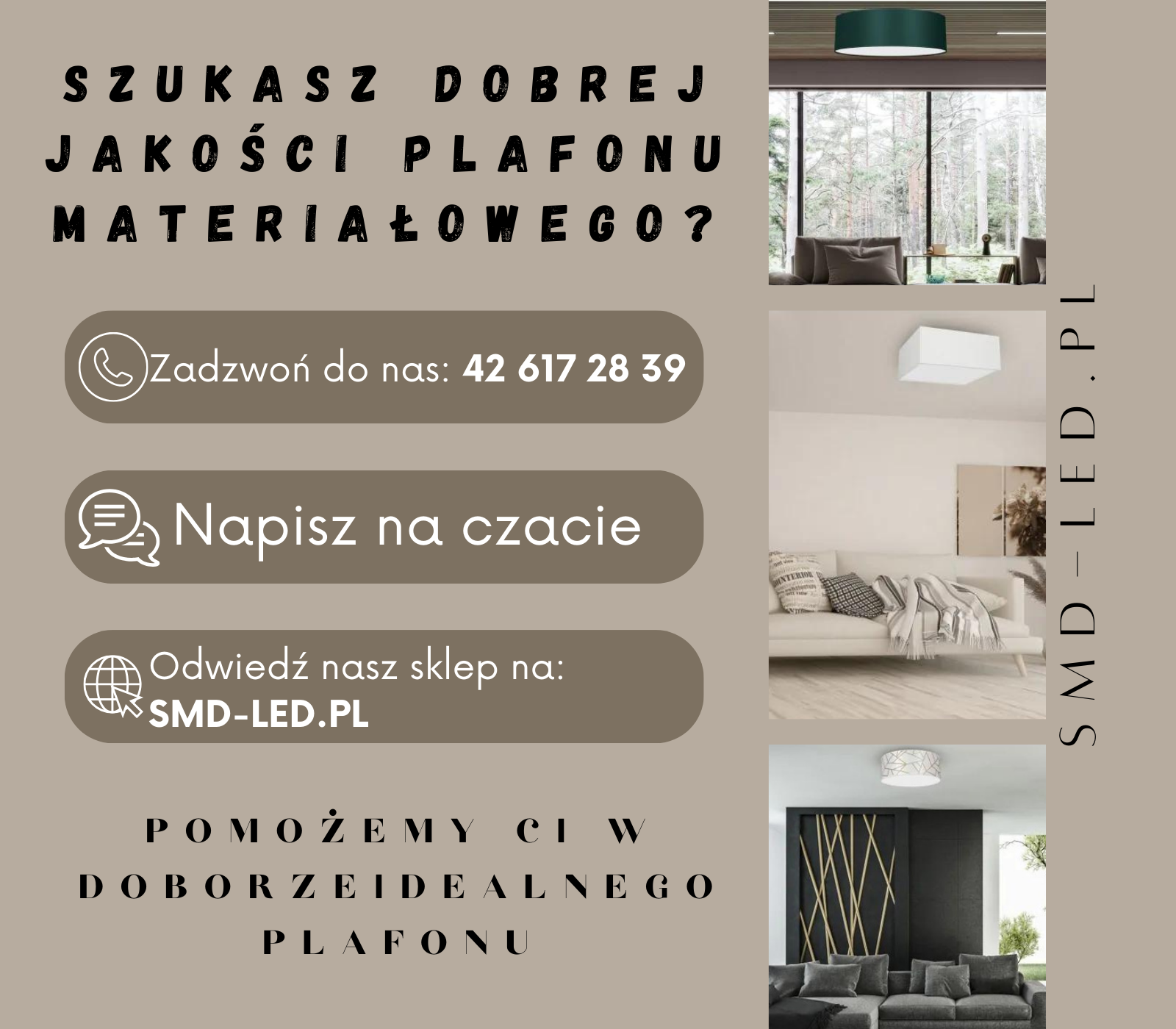 Plafon materiałowy