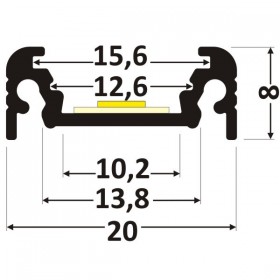 Profil SURFACE10 BC/UX nawierzchniowy