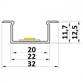 Profil LED wpuszczany P14-2