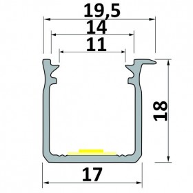 Profil LED meblowy J