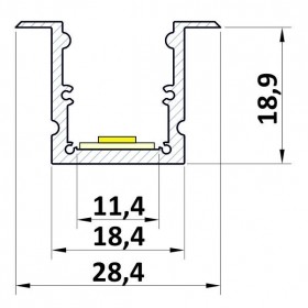Profil LED wpuszczany P25-1