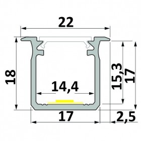 Profil LED wpuszczany typ W