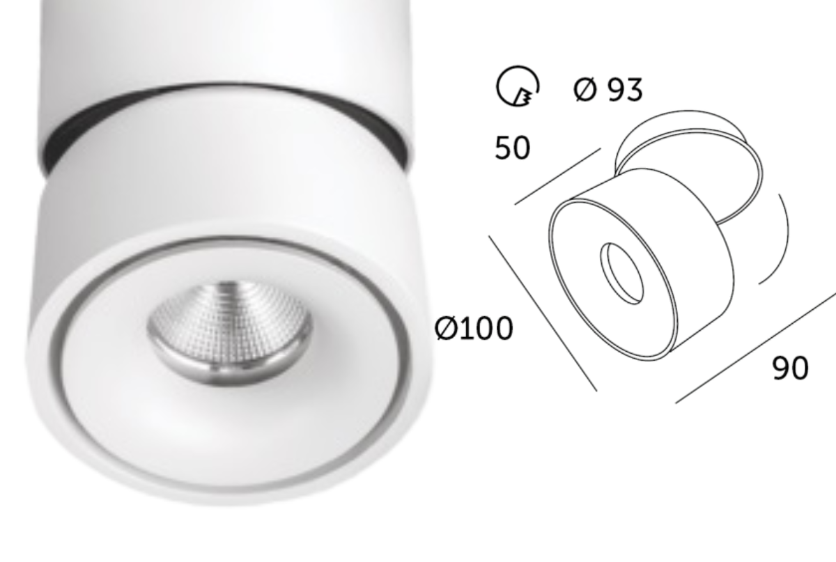 Oprawa Sufitowa biała Led Oslo 14W 38 stopni