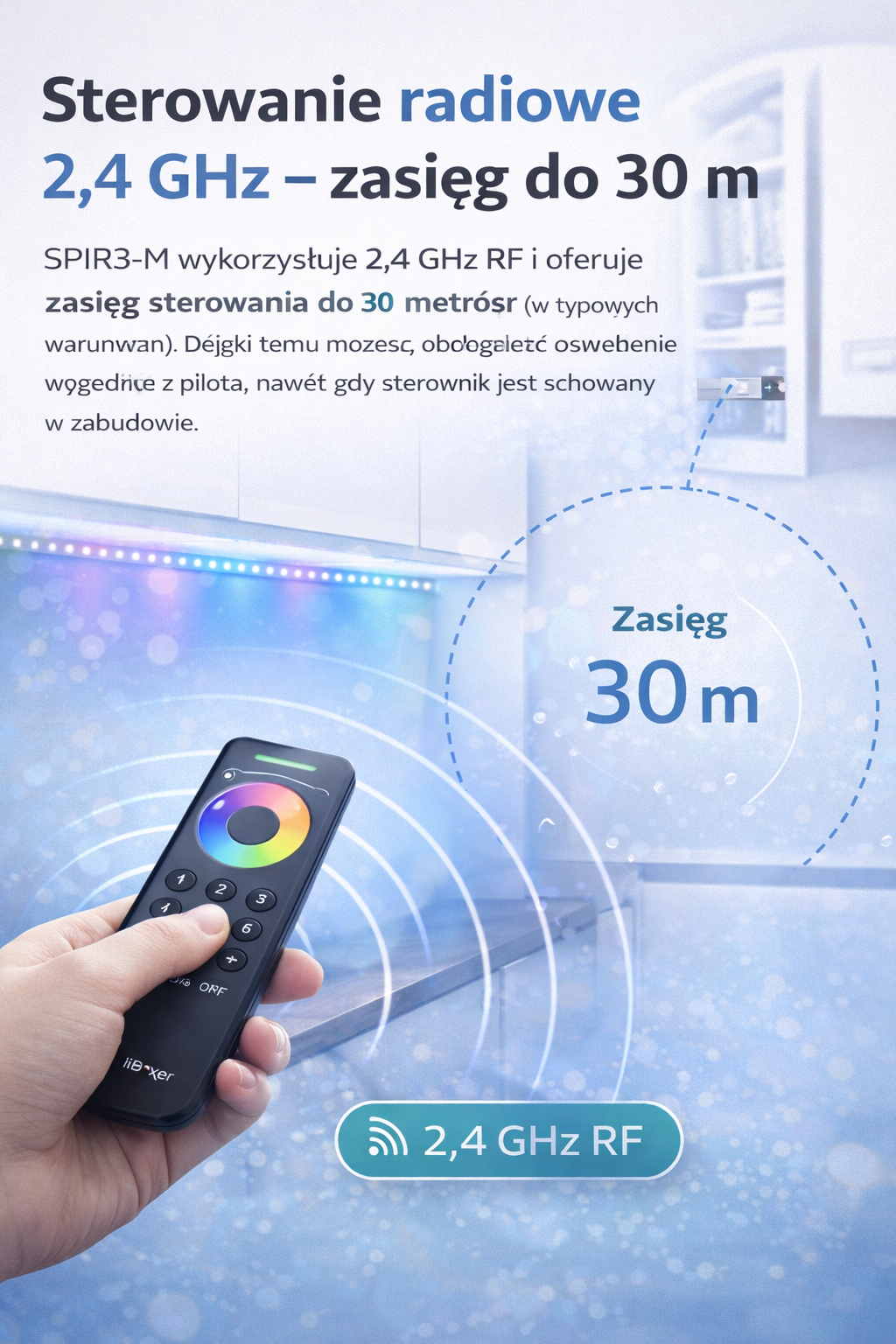Pilot C6 Do Taśm Led Cyfrowych Z Uchwytem Magnetycznym Biały C6-W Miboxer