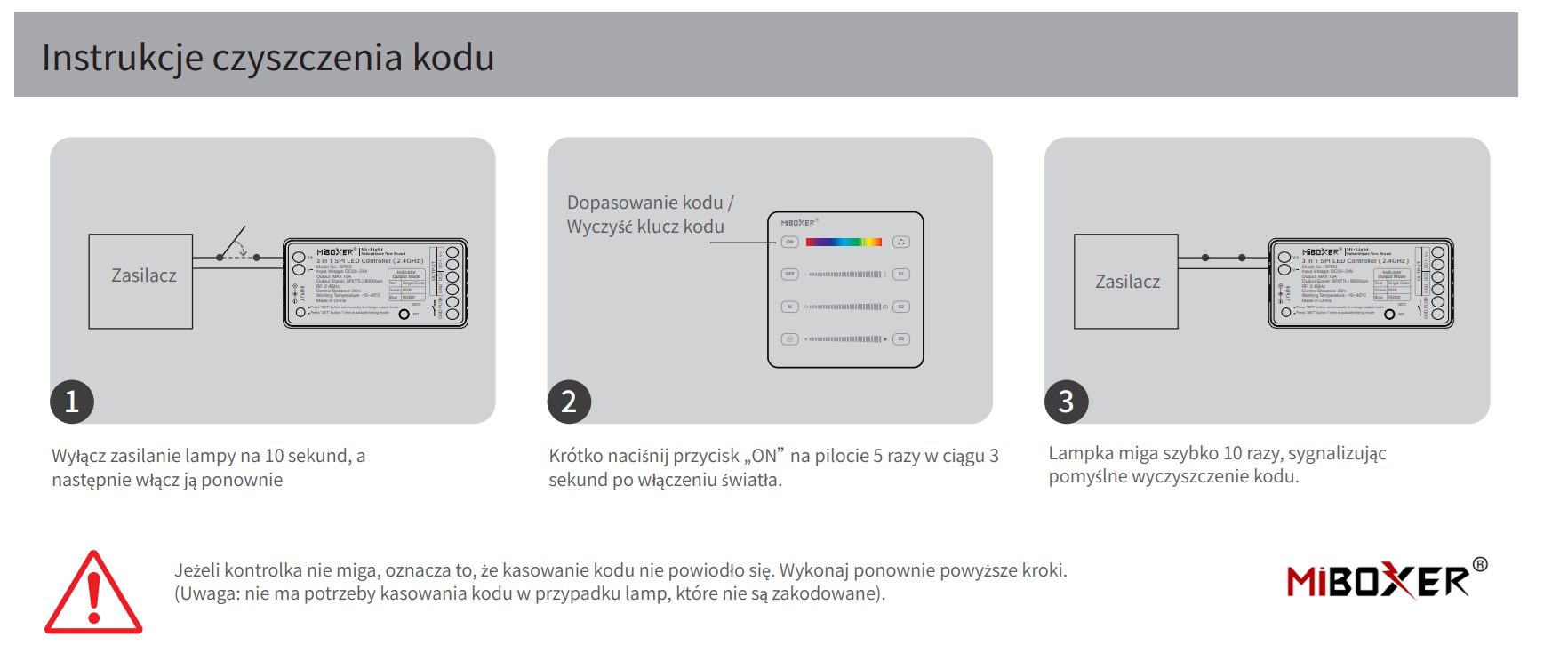Instrukcja rozkodowania pilota B6 miboxer