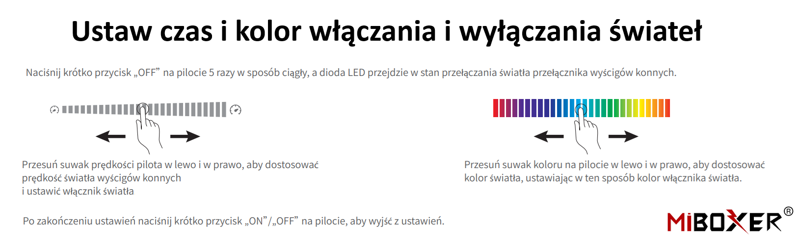Ustawienie czasu i koloru B6 miboxer