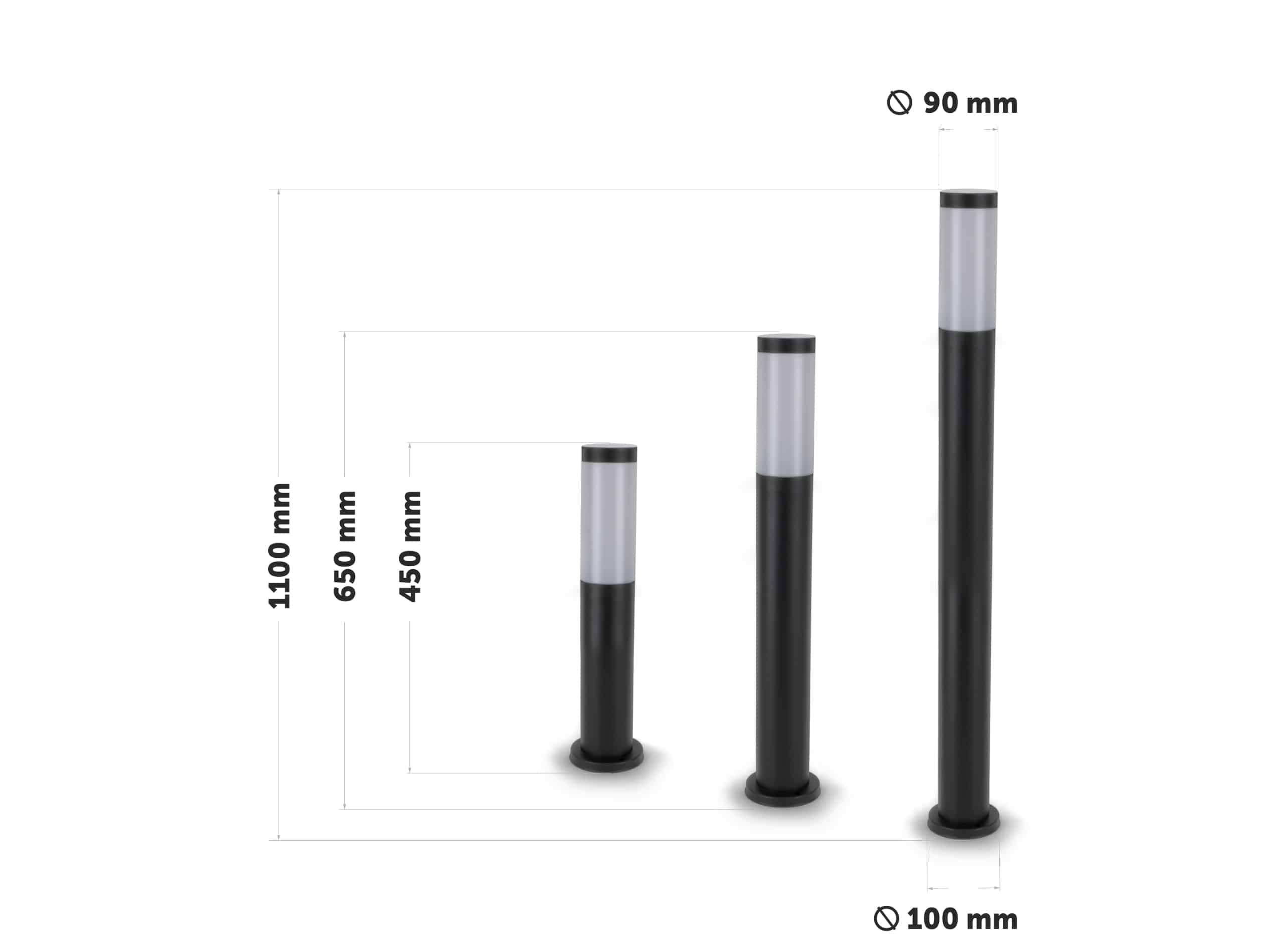 Lampy ogrodowe, okrągłe czarne 12V