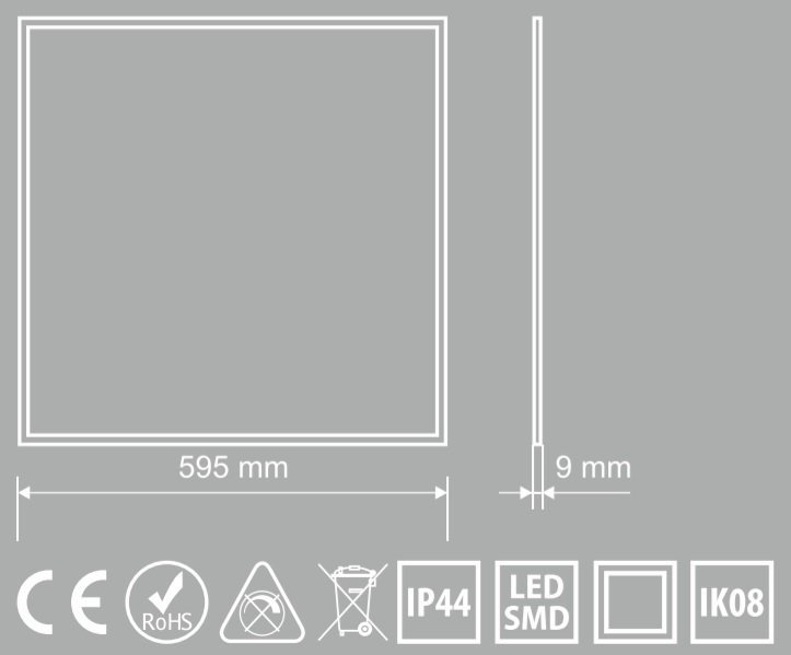 Panel Plato-P3 IP44 LED panel