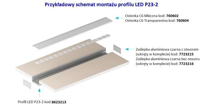 Profil architektoniczny P23-2 czarny 2 metry
