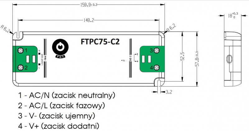 FTPC75V12-C2 wymiary