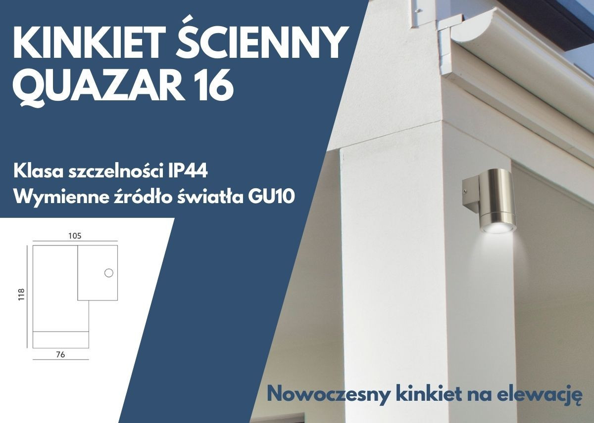 Kinkiet ścienny QUAZAR 16 - STAL
