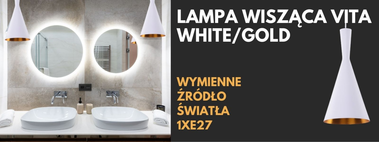 Lampa wisząca VITA WHITE/GOLD AZ1340