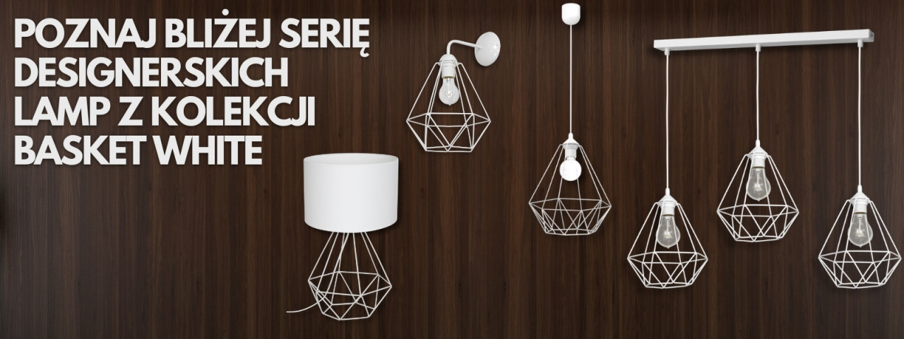 Lampa wisząca BASKET WHITE 1xE27