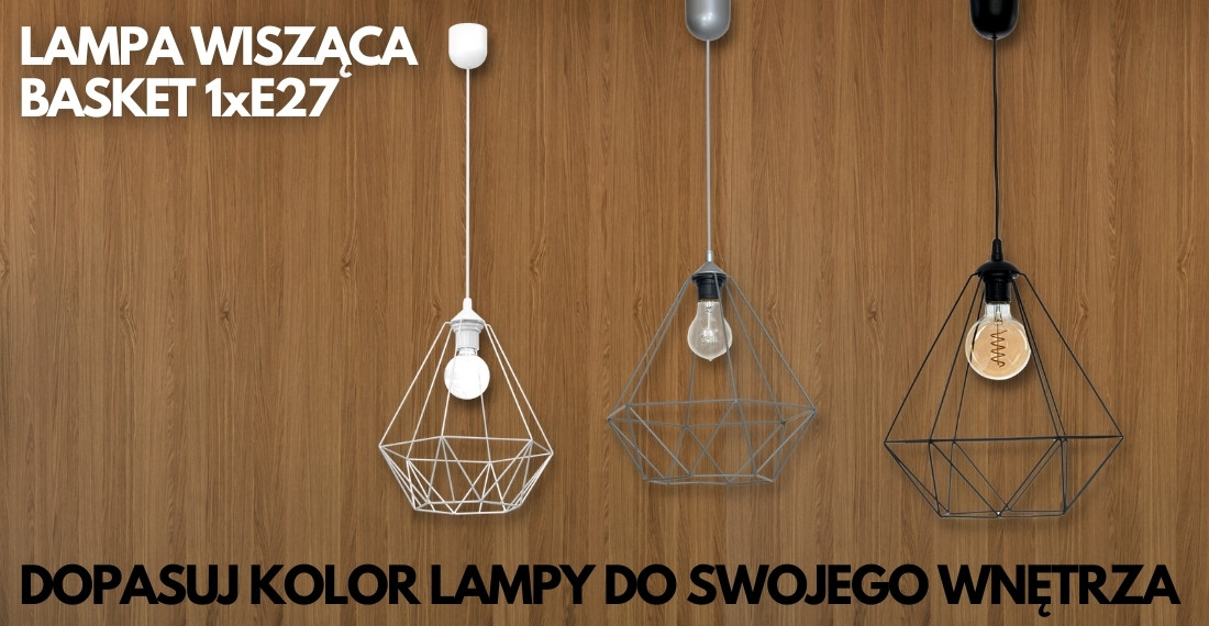 Lampa wisząca BASKET WHITE 1xE27