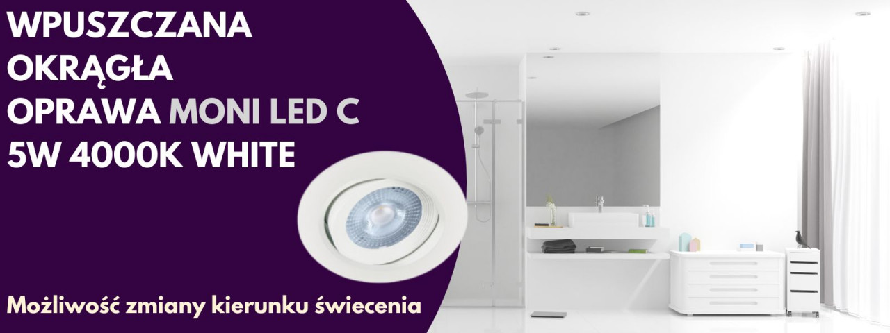 Wpuszczana okrągła LED oprawa 03858 MONI LED C 5W 4000K WHITE
