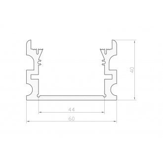 Hermetyczny profil LED P24-2 srebrny 1 metr
