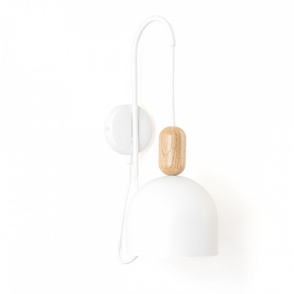 LAMPA ŚCIENNA LOFT OVOI KINKIET BIAŁY KOLOROWE KABLE