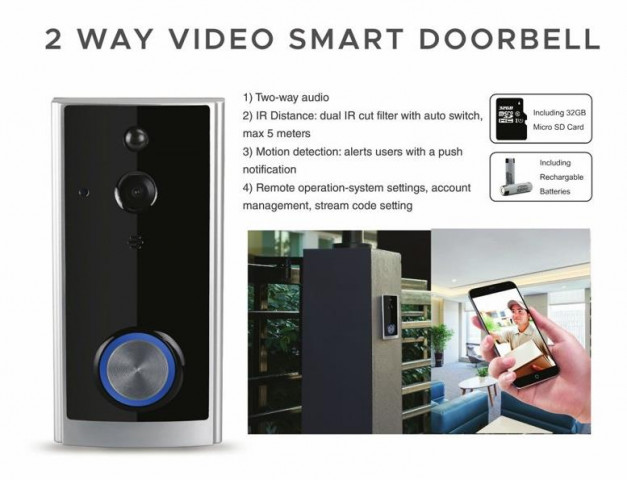 Dzwonek SMART z kamerą Czarny 720P V-TAC VT-5412