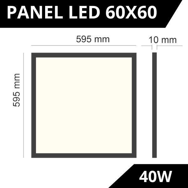 panel LED podtynkowy czarny - wymiary