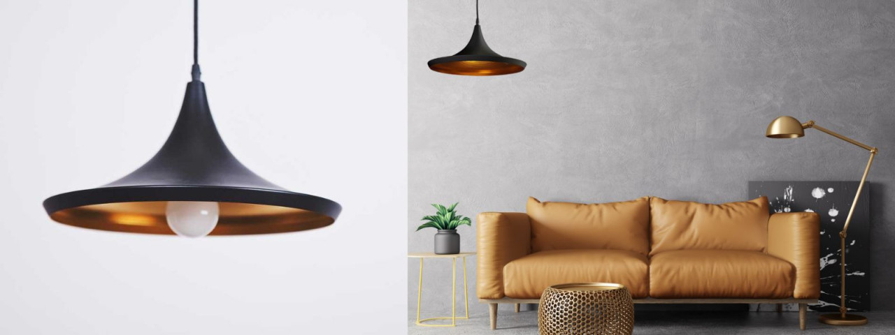 LAMPA WISZĄCA CHINK AZ1407 BLACK/GOLD