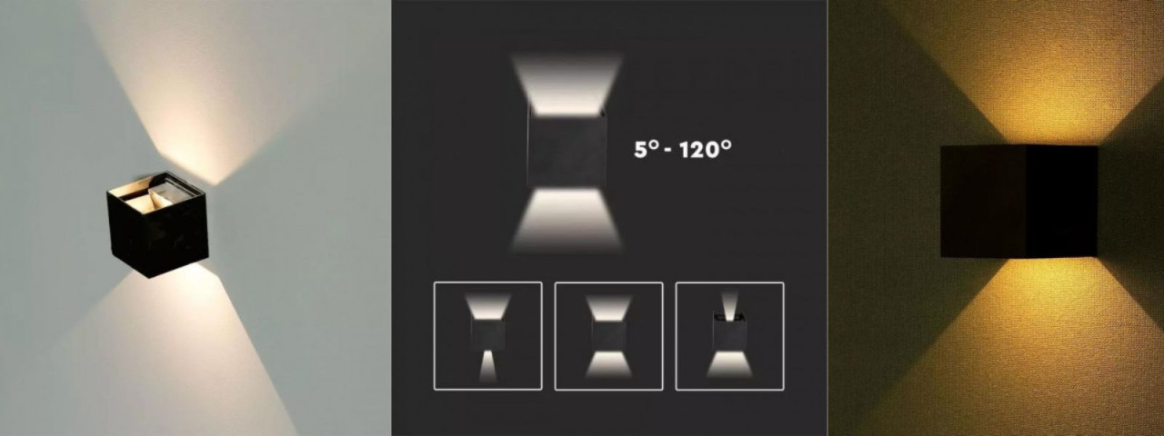 Kinkiet Ścienny SKU 218529 12W LED Góra/Dół Regulowany Czarny IP65 3000K 1100lm