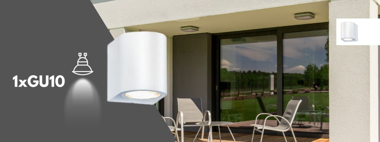 Kinkiet elewacyjny biały RIMINI WHITE AZ2175
