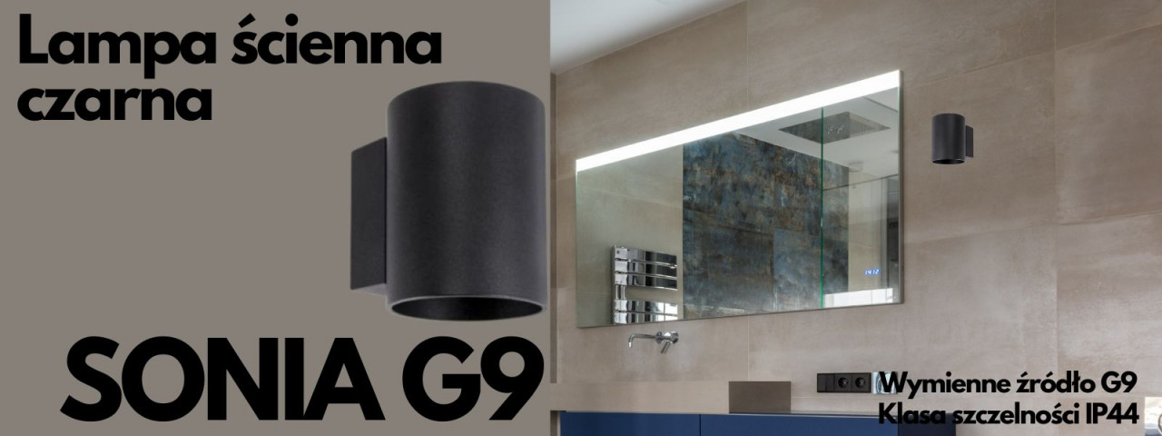 Lampa ścienna czarna 03959 SONIA G9