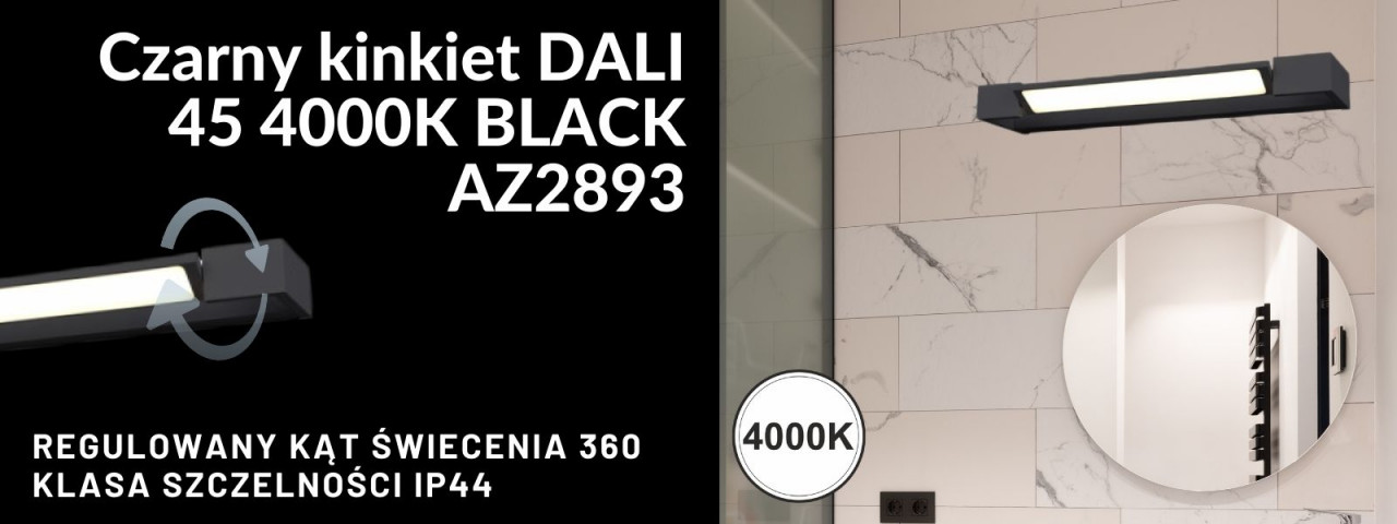 Czarny kinkiet DALI 45 4000K BLACK AZ2893