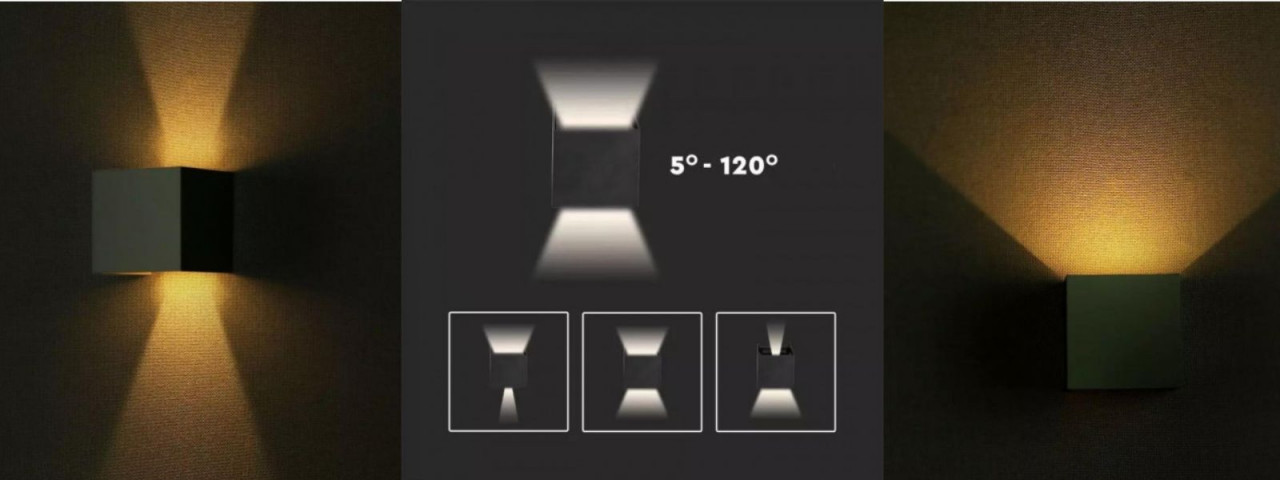 Kinkiet Ścienny SKU 218532 12W LED Góra/Dół Regulowany Szary IP65 4000K 1100lm