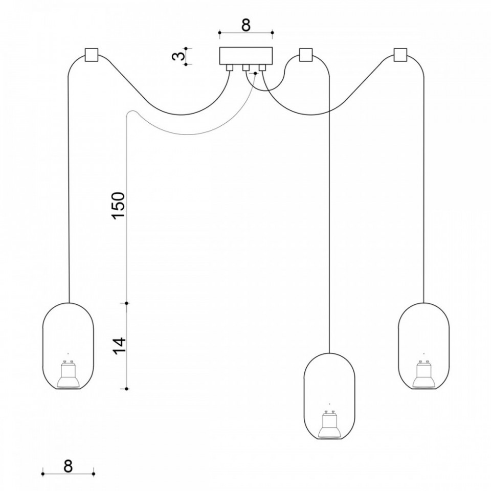 DREWNIANA LAMPA SUFITOWA LOFT BARILLE 3 GU10 LAMPA WISZĄCA TYPU PAJĄK KOLOROWE KABLE