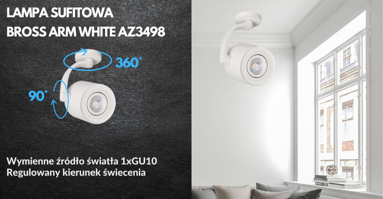 Lampa sufitowa BROSS ARM WHITE AZ3498