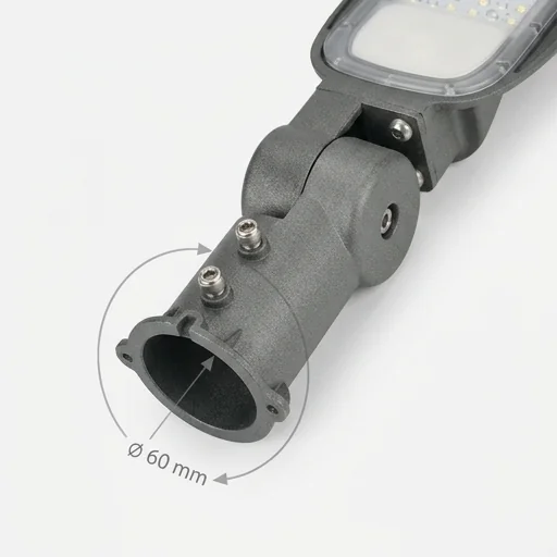 Uchwyt montażowy oprawy ulicznej LED VESPA PRO 40W KOBI kod produktu 001881, montaż na słupie 60 mm