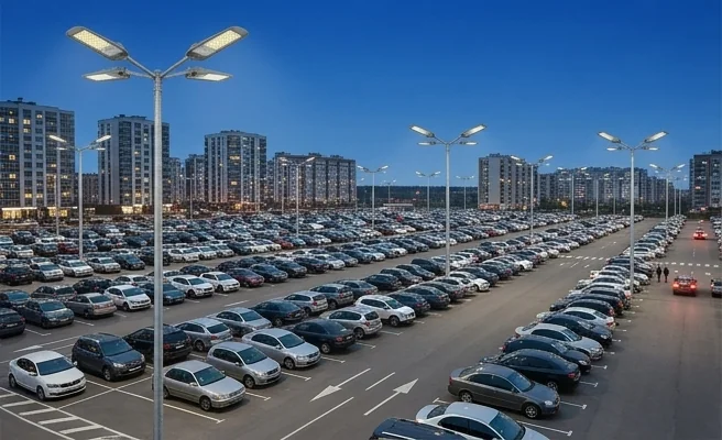 Oprawa drogowa LED STREETLITE 50W Led Line 201064 na białym tle, widoczne wymiary długość 490 mm, szerokość 180 mm, wysokość 98 mm