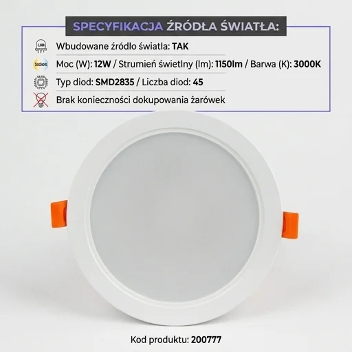 Plafon LED MOLLY 12W 1150lm 3000K Led Line 200777, widok z góry, wbudowane źródło światła LED SMD2835
