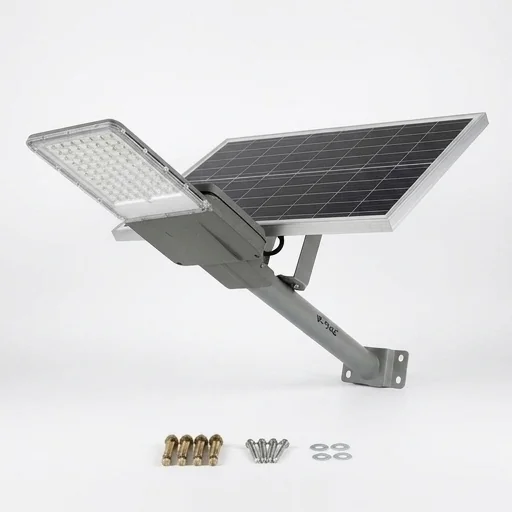Oprawa LED solarna V-TAC VT-15300ST z ramieniem montażowym na słup lub ścianę, kod produktu VT-15300ST